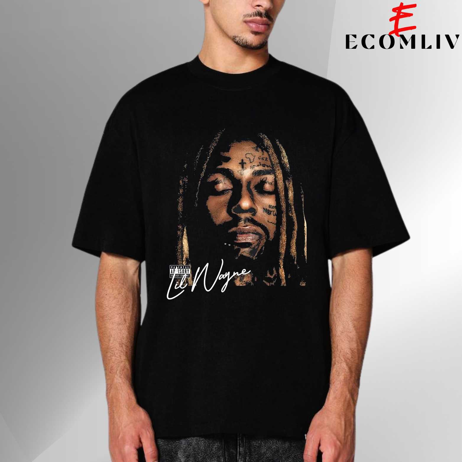 Lil Wayne Face T-Shirt, Rap Headshot Tee, Visual Merch